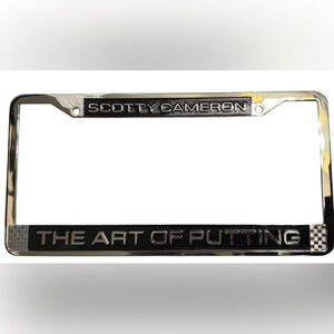 NWT SC Gallery SCOTTY CAMERON  ART OF PUTTING License Plate Frame Chrome Black